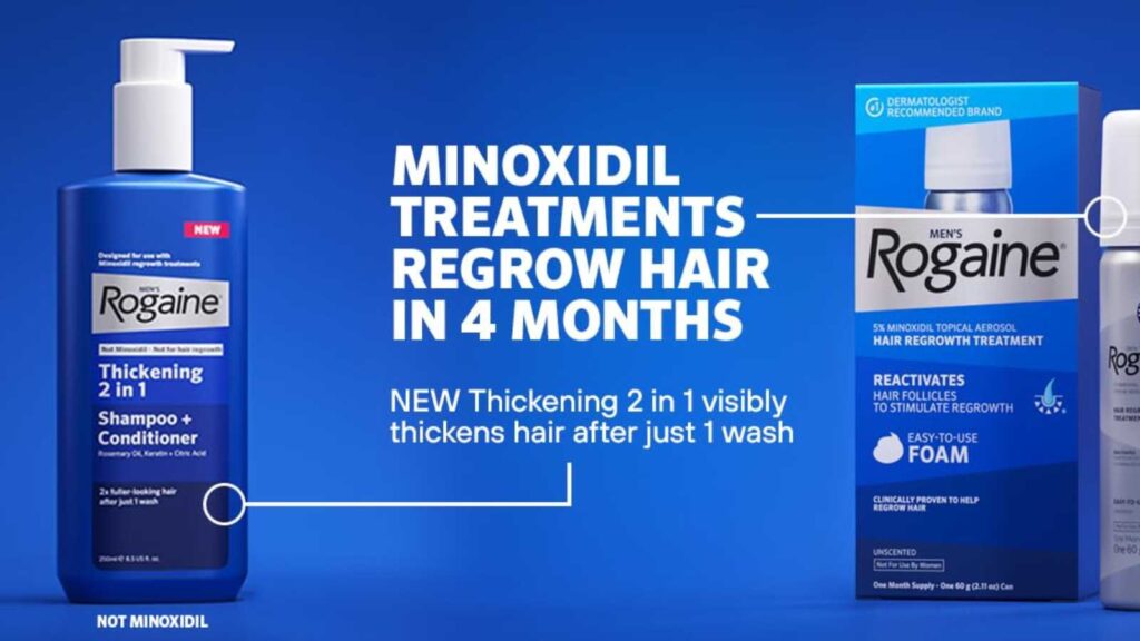 Men’s Rogaine 5% Minoxidil Foam for hair growth