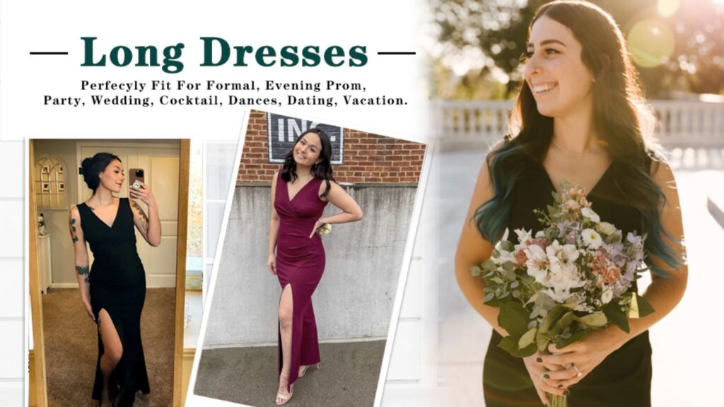 Sleeveless V Neck Split long dress on Amazon