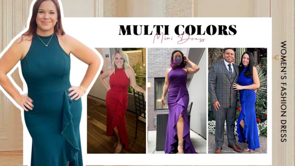 Best High Neck Split Mermaid Dress on amazon