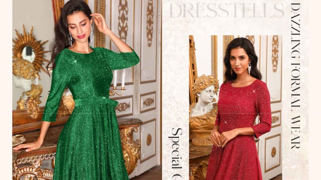 Best 3/4 Sleeve Vintage Cocktail Dress on amazon